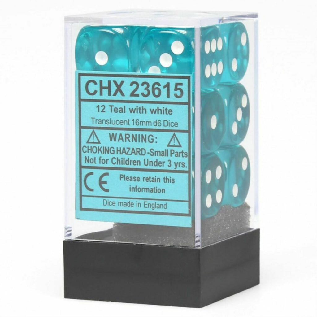 Chessex Translucent Teal/White Dice Set CHX23615 New - TISTA MINIS