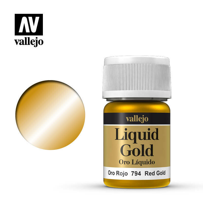 Vallejo Metal Colour Paint - Red Gold Liquid Gold 35ml (70.794) - Tistaminis