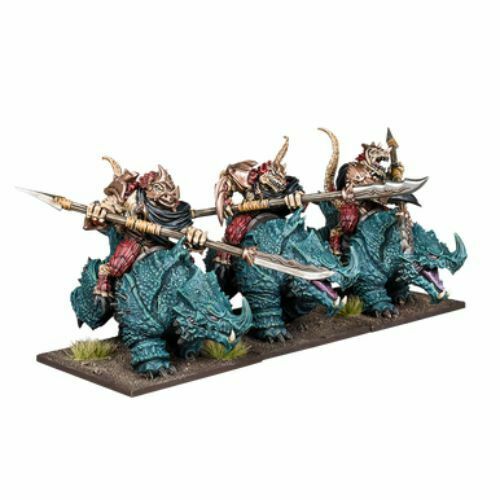 Kings of War Forces of Nature Salamander Rhinosaur Cavalry Regiment New - Tistaminis