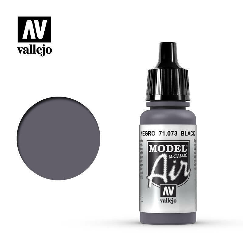 Vallejo Model Air Paint Black (Metallic) (6/Bx) (71.073) - Tistaminis