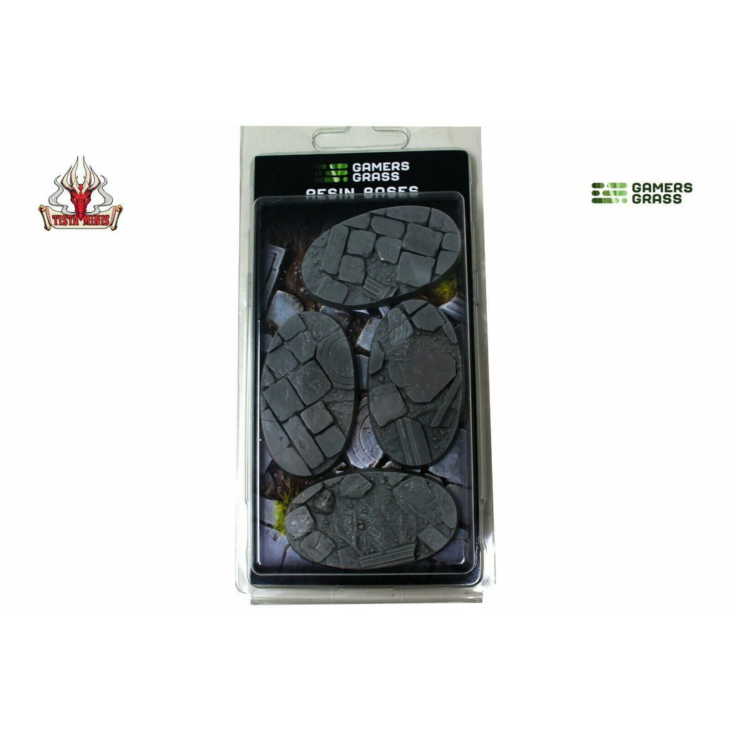 Gamers Grass Temple Resin Bases Oval 60mm (x4) New - TISTA MINIS