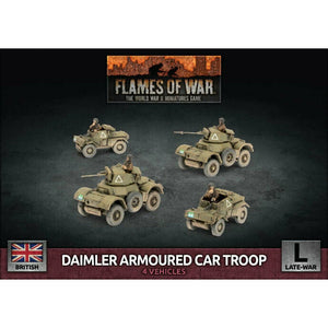 Flames of War British Daimler Armoured Car Troop New - TISTA MINIS