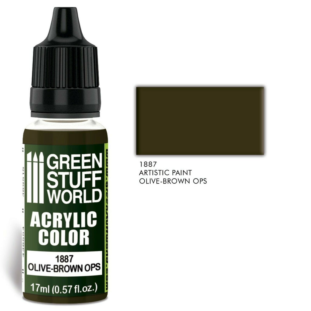 Green Stuff World Acrylic Color OLIVE-BROWN OPS New - Tistaminis