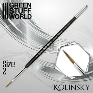 Green Stuff World SILVER SERIES Kolinsky Brush - Size 2 New - TISTA MINIS