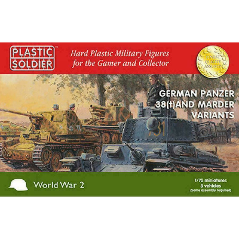 Plastic Soldier WW2V20019 1/72ND Pz 38T & MARDER VARIENTS New - TISTA MINIS