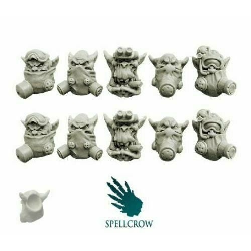 Spellcrow Orcs Heads in Gas Masks - SPCB5108 - TISTA MINIS