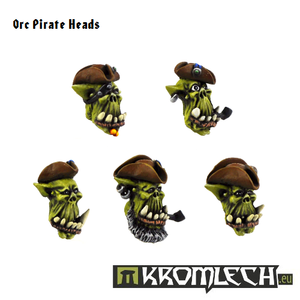 Kromlech Orc Pirate Heads New - TISTA MINIS