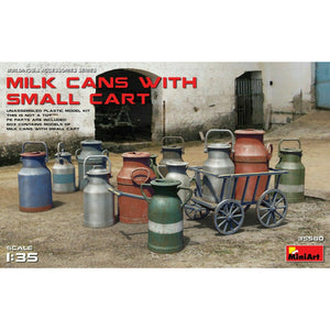 MiniArt Milk Cans with Small Cart (1/35) New - TISTA MINIS