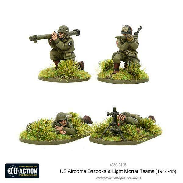 Bolt Action US Airborne Bazooka & Light Mortar Team (1944-45) New - TISTA MINIS