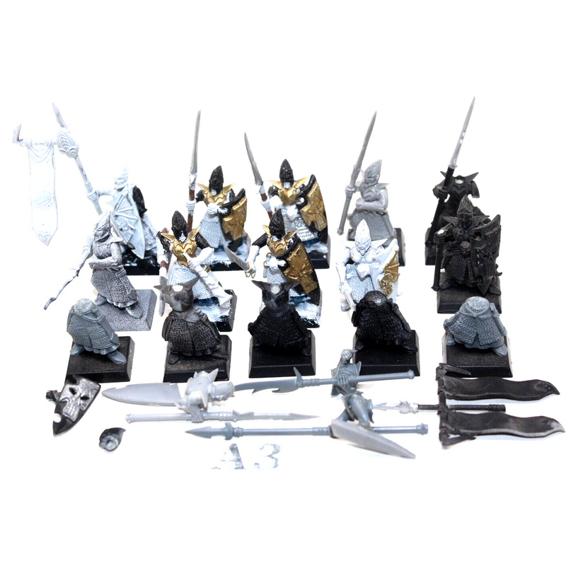 Warhammer Dark Elves Warriors With Spears Incomplete - A3 - Tistaminis