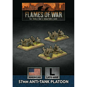 Flames of War American 57mm Anti-Tank Platoon (x3 Plastic) New - TISTA MINIS