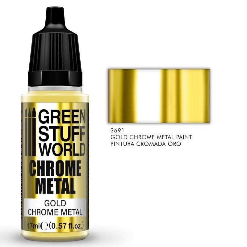 Green Stuff World Chrome Paint - GOLD 17ml New - Tistaminis