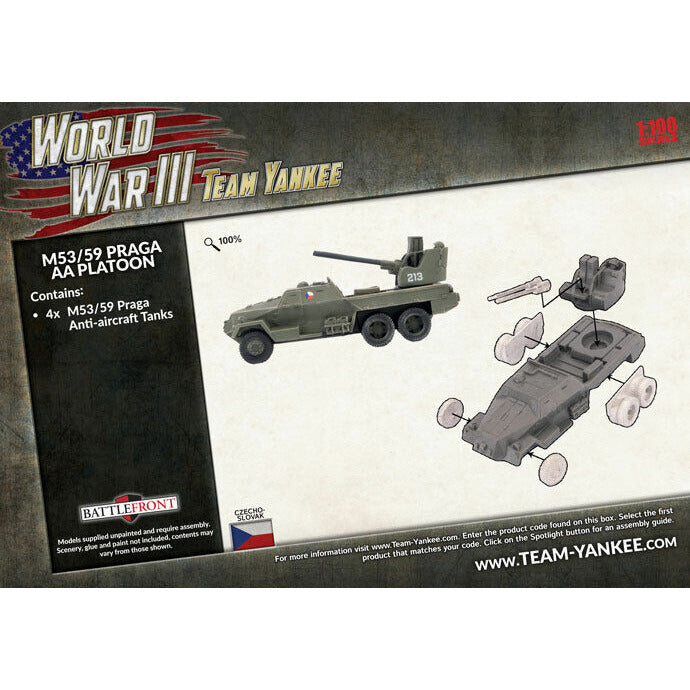 WWIII: Team Yankee M53/59 Praga AA Platoon (x4) New - Tistaminis