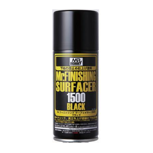 Mr Finishing Surfacer Spray 1500 Black B526 New - TISTA MINIS