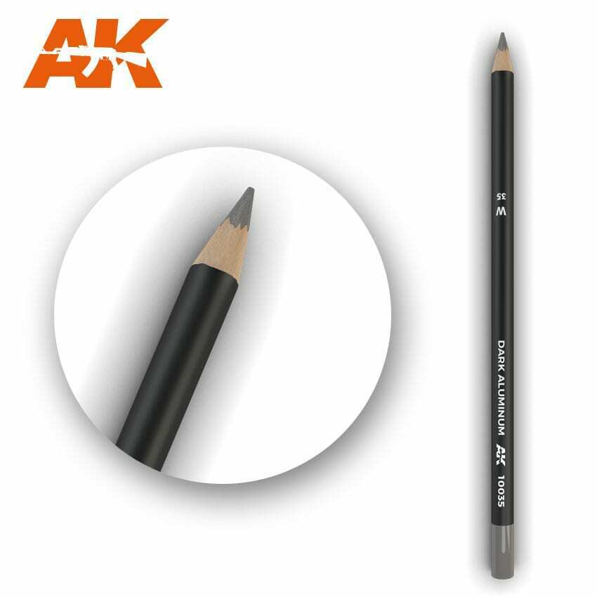 AK Interactive Watercolor Pencil Dark Aluminum Nickel New - TISTA MINIS