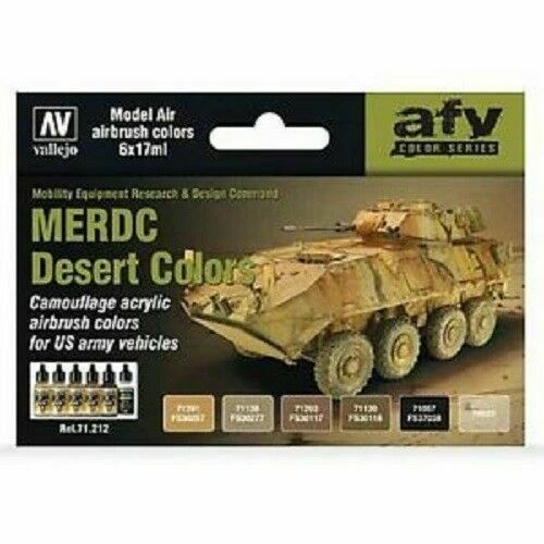 Vallejo VAL71212 MERDC DESERT COLORS (6 COLOR SET) Paint Set New - TISTA MINIS