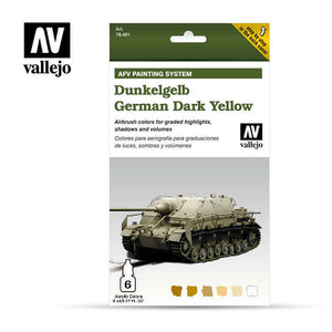 Vallejo AFV GERMAN DARK YELLOW - 6x8ml SET - AFV ARMOUR PAINTING Paint Set New - TISTA MINIS