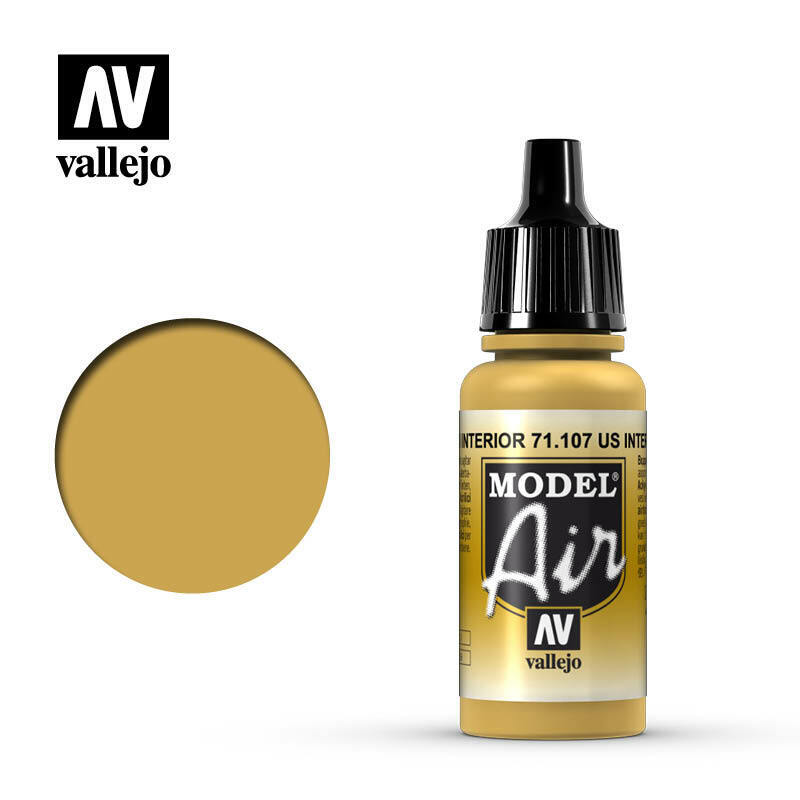 Vallejo Model Air Paint US Interior Yellow (71.107) - Tistaminis