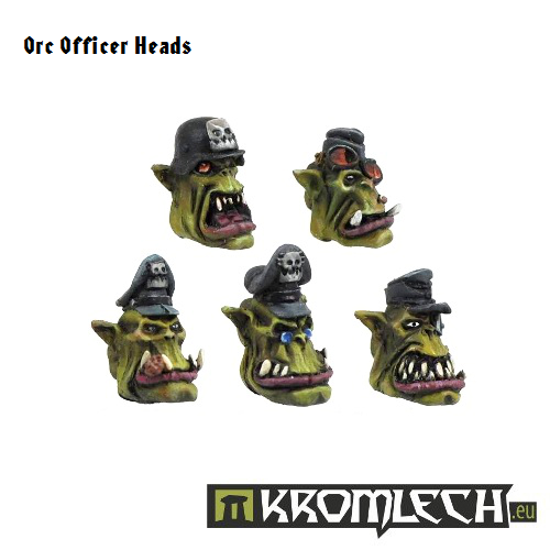 Kromlech Orc Officer Heads New - TISTA MINIS