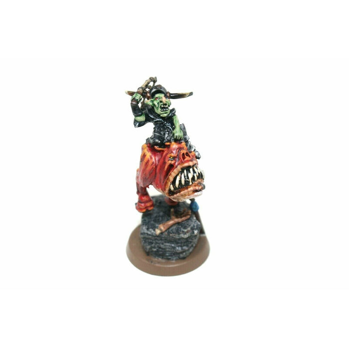 Warhammer Orcs And Goblins Goblin Warboss On Cave Squig Well Painted Metal JYS6 - Tistaminis