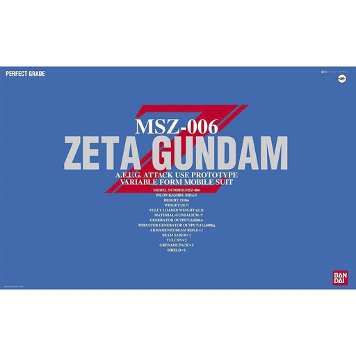 Bandai Gundam PG MSZ-006 Zeta Gundam New - Tistaminis