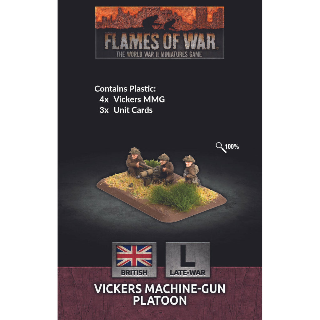 Flames of War British Vickers MMG Platoon (x4 Plastic) New - TISTA MINIS
