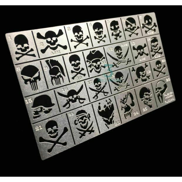 Warhammer Airbrush Reusable Steel Stencils Pirate Skulls Symbols | TISTAMINIS