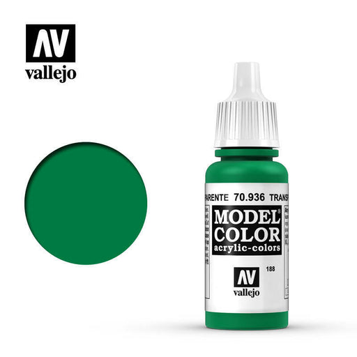 Vallejo Model Colour Paint Transparent Green (70.936) - Tistaminis