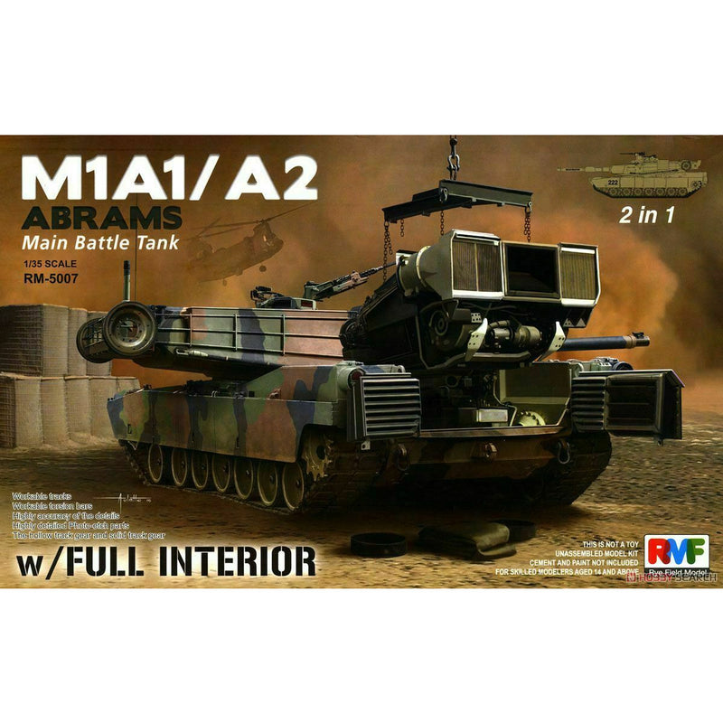 RM-5007 M1A1/A2 ABRAMS w/FULL INTERIOR 2in1 (1/35) New - TISTA MINIS