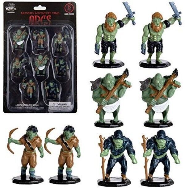 MONSTER MINIATURE FIGURE SET PAINTED ORCS 8pk New - Tistaminis