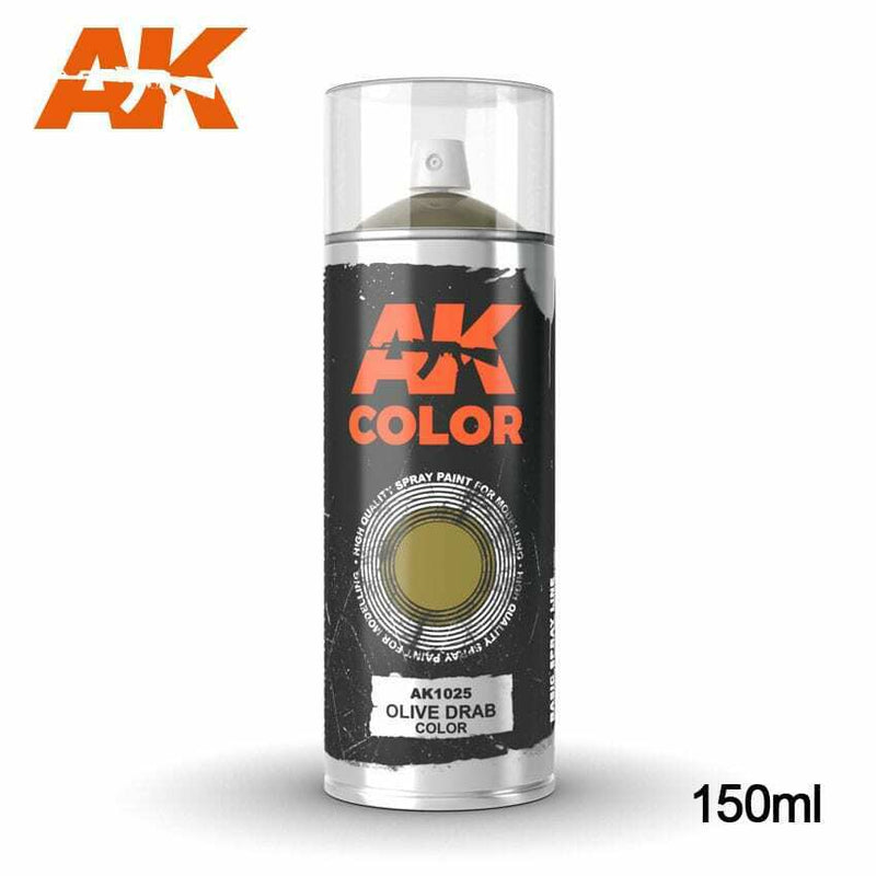 AK Interactive Olive Drab color - Spray 150ml New - Tistaminis