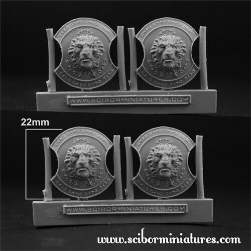 Scibor Miniatures Lion SF Shields #2 (4) New - TISTA MINIS