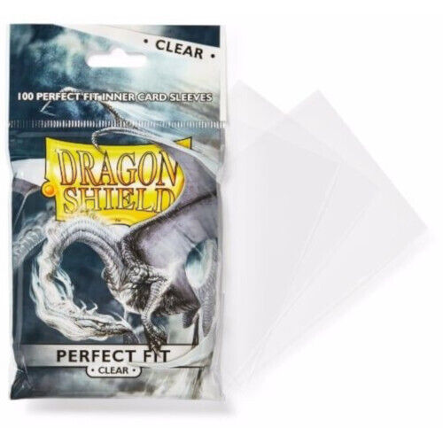 Sleeves: Dragon Shield Perfect Fit Clear 100 Count New