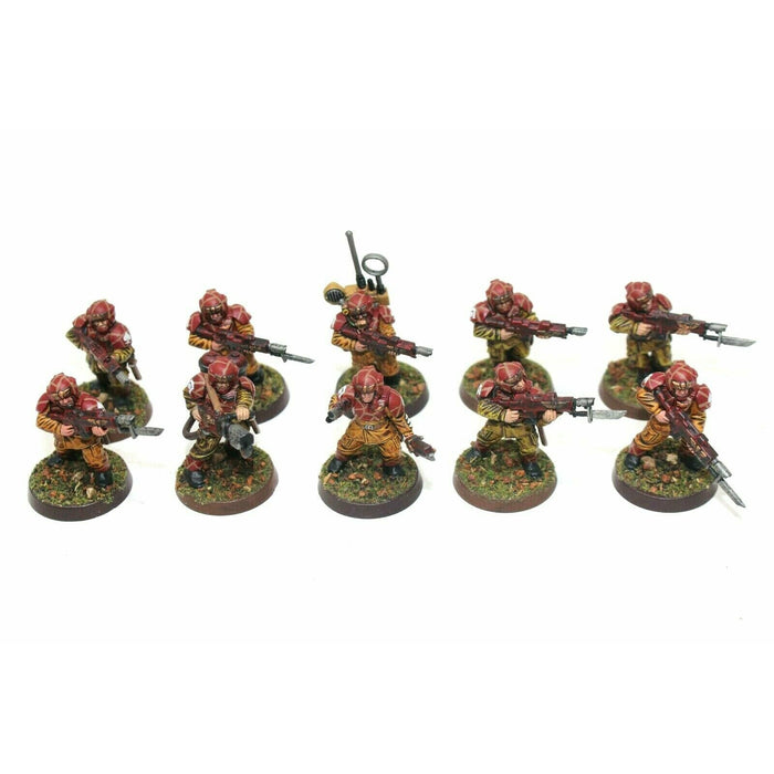 Warhammer Imperial Guard Cadian Shock Troopers With Flamer Well Painted JYS16 - Tistaminis