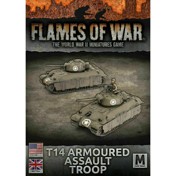 Flames of War Mid War British / American T14 (75mm) Assault Tanks (x2) New - Tistaminis