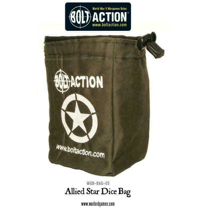 Bolt Action Allied Star Dice Bag & Order Dice (Green) - 408903001 - TISTA MINIS