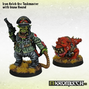 Kromlech Iron Reich Orc Tasmaster with Gnaw Hound New - TISTA MINIS
