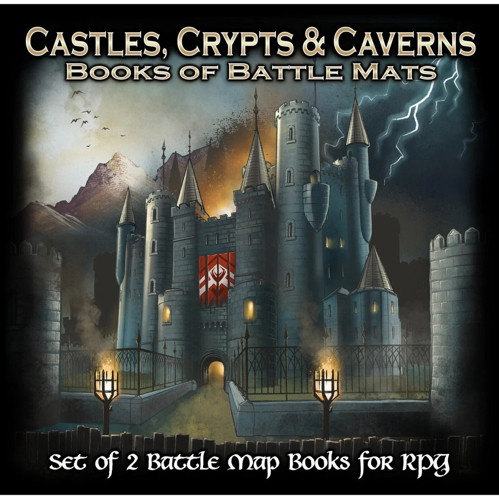 BOOK OF BATTLE MATS CASTLE CRYPTS AND CAVERNS New - Tistaminis