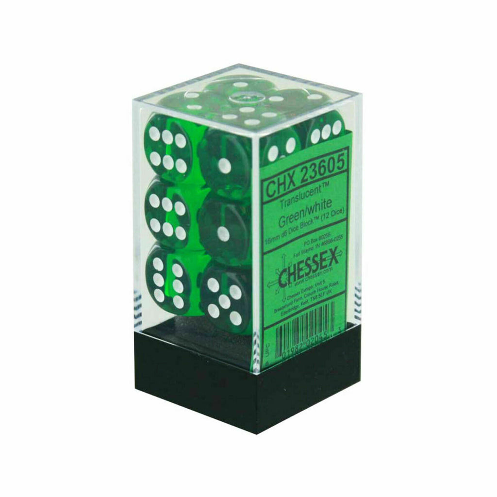 Chessex Translucent Green/White Dice Set CHX23605 New - TISTA MINIS