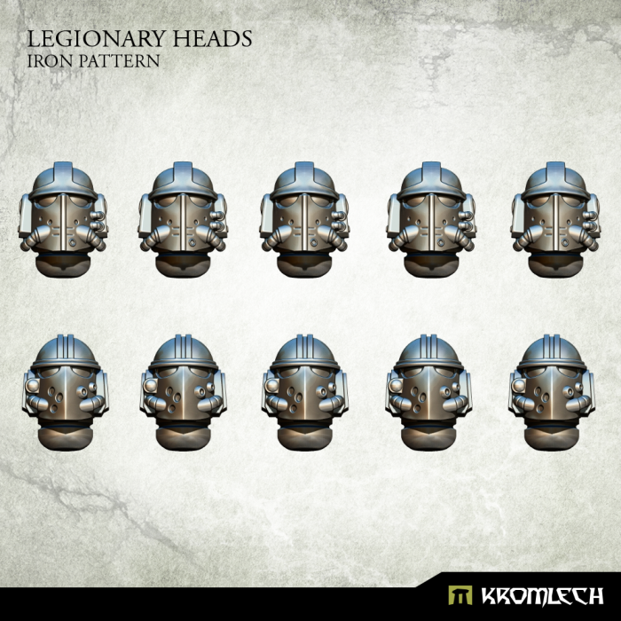 Kromlech Legionary Heads: Iron Pattern (10) New - TISTA MINIS