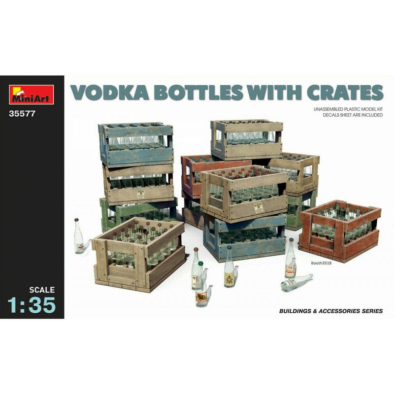 MiniArt Vodka Bottles with Crates (1/35) New - TISTA MINIS