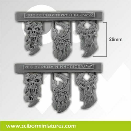 Scibor Miniatures Demon Shields #2 (6) New - TISTA MINIS