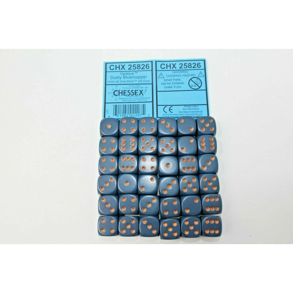 Chessex Opaque Dusty Blue / Copper Dice - CHX25826 | TISTAMINIS