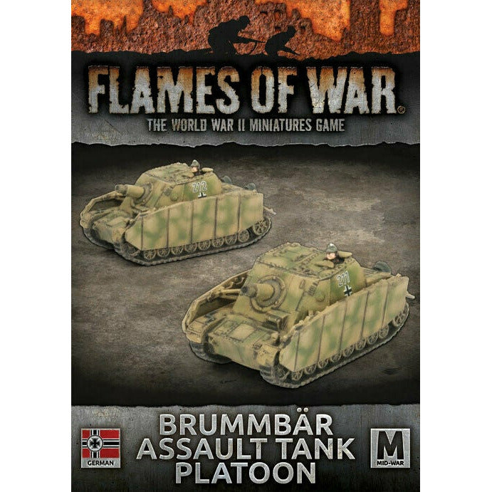 Flames of War German Mid War BRUMMBAR ASSAULT TANK PLATOON (x2 tanks) New - TISTA MINIS