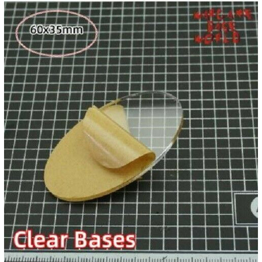 Tabletop Miniatures Clear Acrylic Bases - 60x35mm New - TISTA MINIS