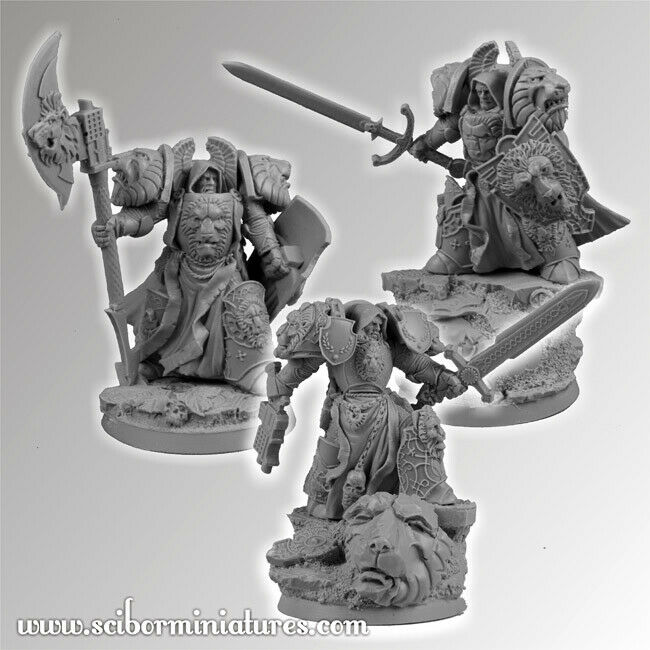 Scibor Miniatures 28mm Lion SF Knights set2 (3) New - TISTA MINIS