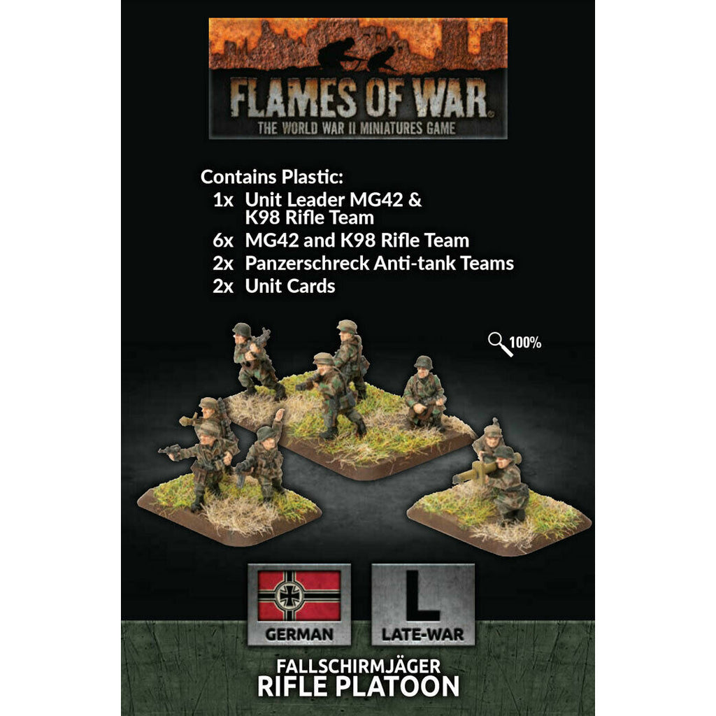 Flames of War	Fallschirmjager Assault Rifle Platoon (plastic) June 25thPre-Order - Tistaminis