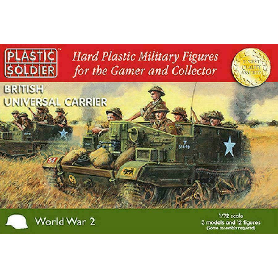 Plastic Soldier WW2V20007 1/72 BRITISH UNIVERSAL CARRIER 3 UNIT/BOX Company New - TISTA MINIS