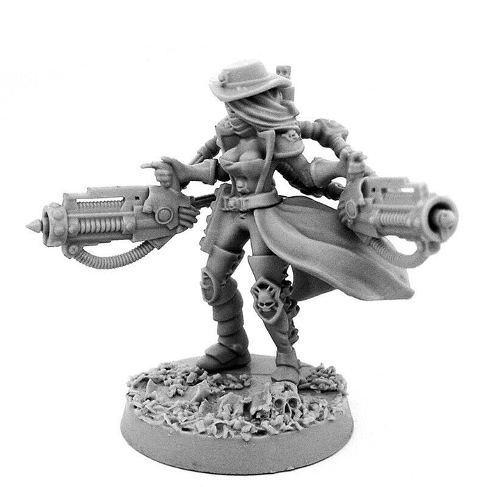 Wargames Exclusive HERESY HUNTER FEMALE INQUISITOR WITH SERVO HEAVY BEAMERS New - TISTA MINIS