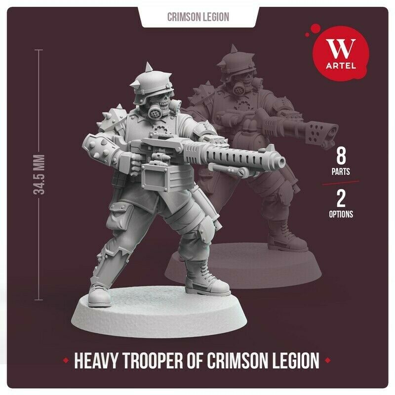 Artel Miniatures - Crimson Legion Heavy Trooper 28mm New - TISTA MINIS